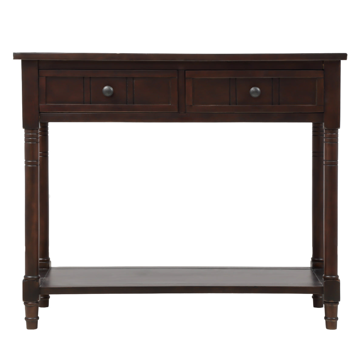 Table console avec deux tiroirs et tablette inférieure