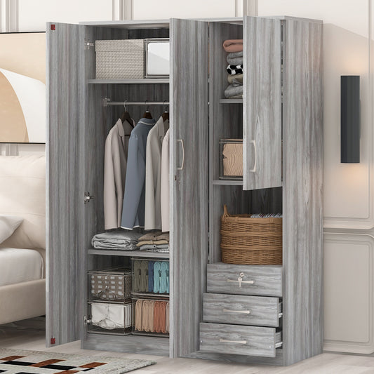 Armoire de rangement en bois à 2 portes pour chambre à coucher