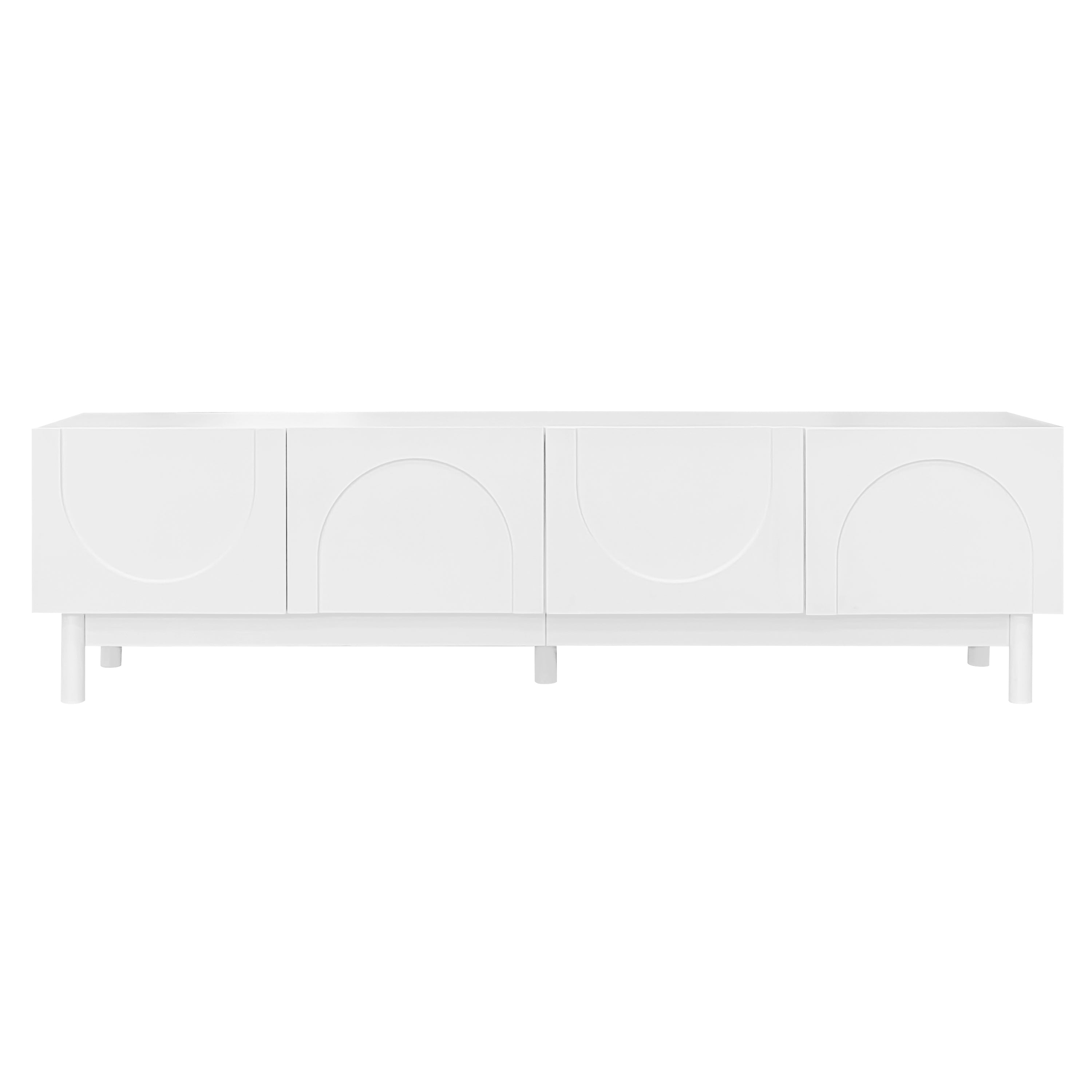 Meuble TV structurées en forme de vague blanc