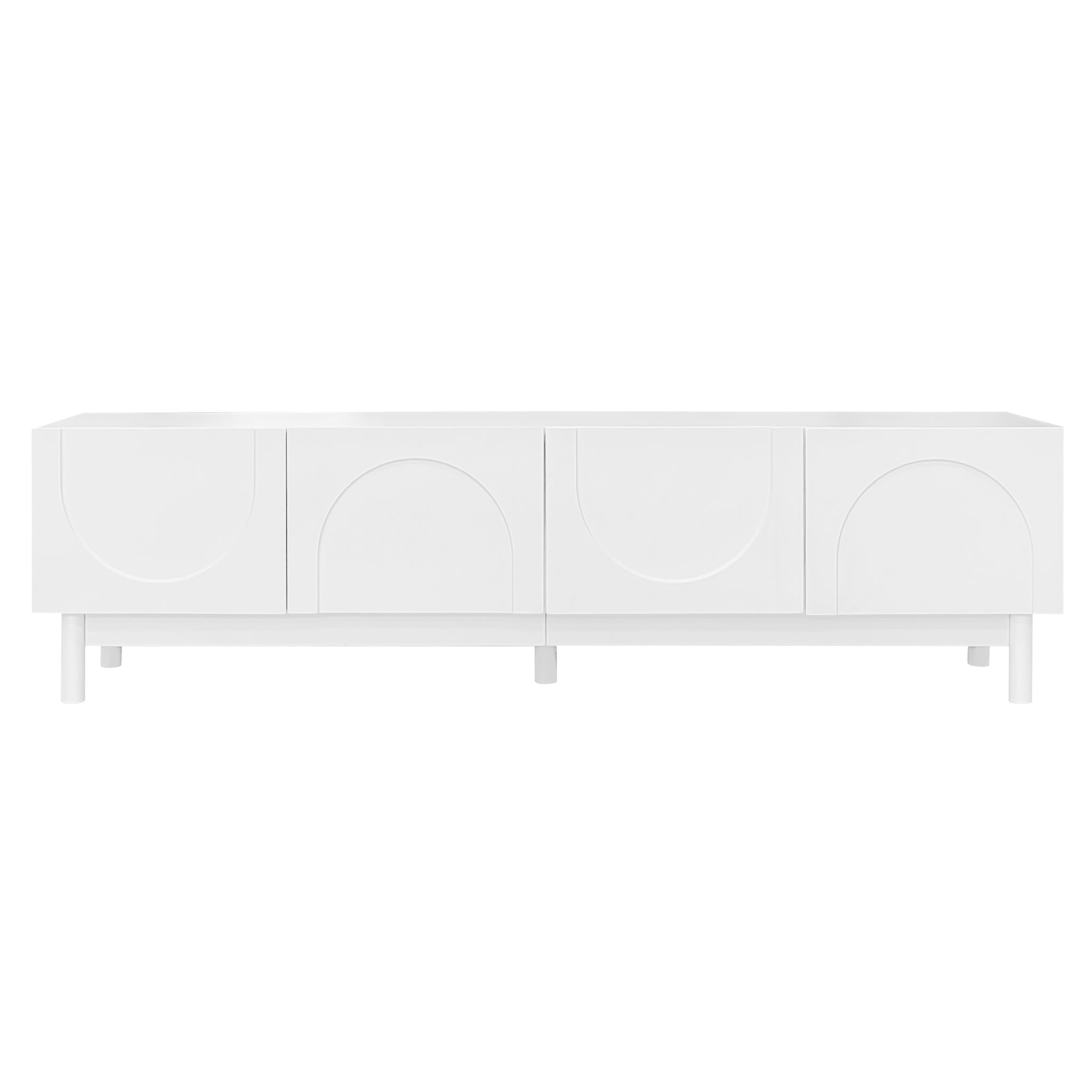 Meuble TV structurées en forme de vague blanc