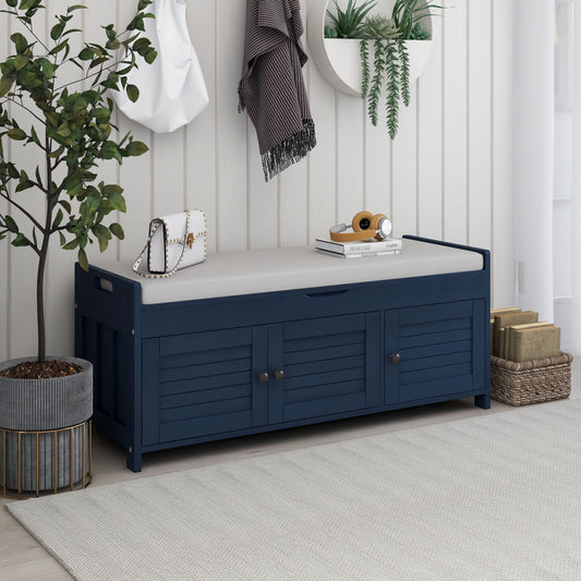 Banc de rangement à chaussures avec coussin amovible