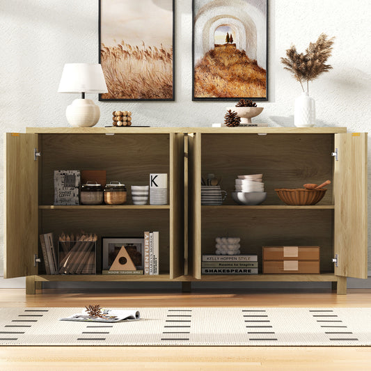 Meuble de rangement 4 portes avec étagères réglables
