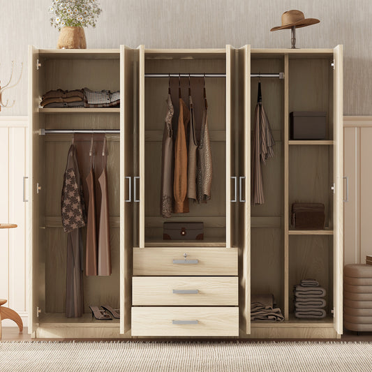 Armoire de rangement en bois 6 portes pour chambre à coucher