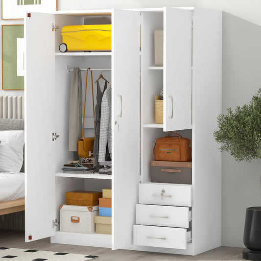 Armoire de rangement en bois à 2 portes pour chambre à coucher