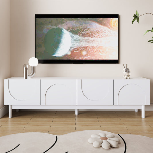 Meuble TV structurées en forme de vague blanc