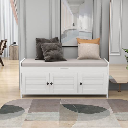 Banc de rangement à chaussures avec coussin amovible