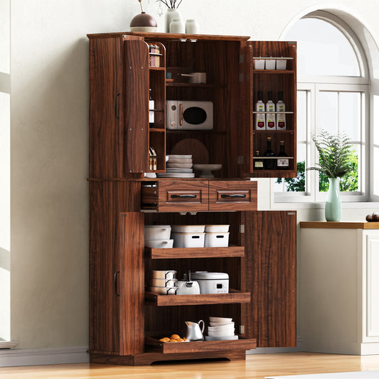 Armoire de cuisine 72" avec 3 tiroirs coulissants et armoire autoportante