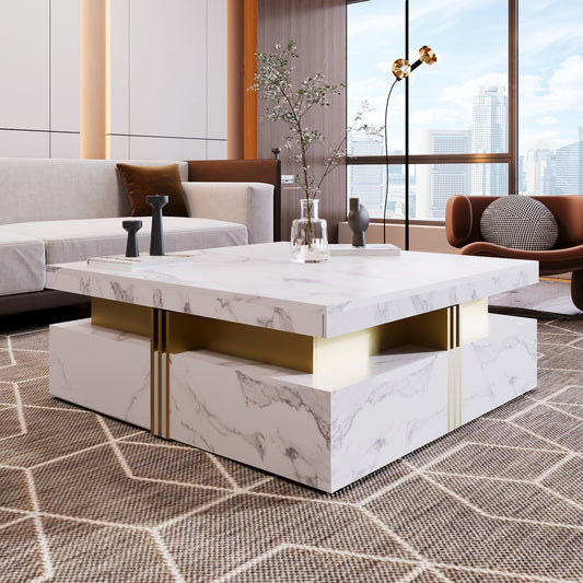 Table à café moderne avec rangement 110 cm