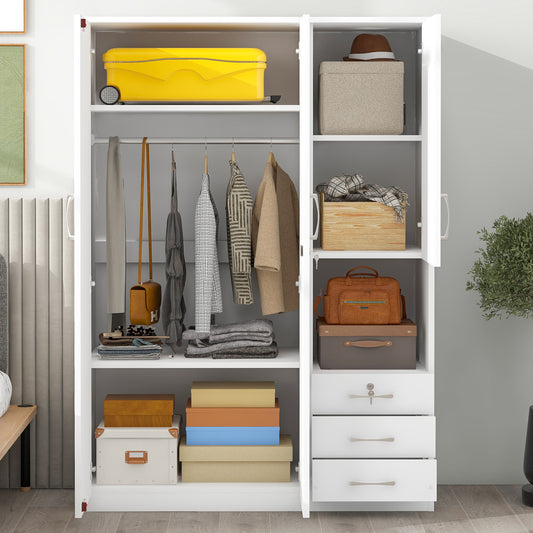 Armoire de rangement en bois à 2 portes pour chambre à coucher