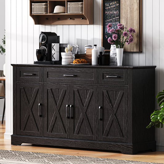 Meuble de rangement avec 4 portes et 3 tiroirs