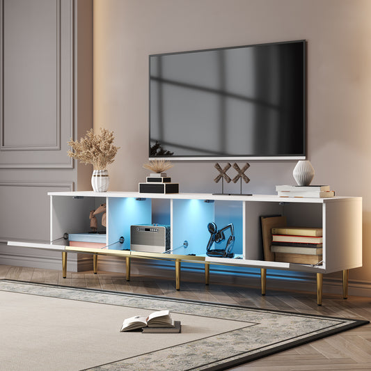 Meuble TV 4 portes dont deux en verre trempé