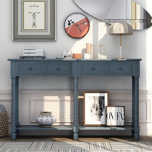 Table console avec deux tiroirs et une tablette inférieure