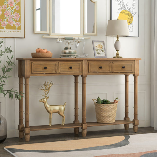 Table console avec deux tiroirs et une tablette inférieure