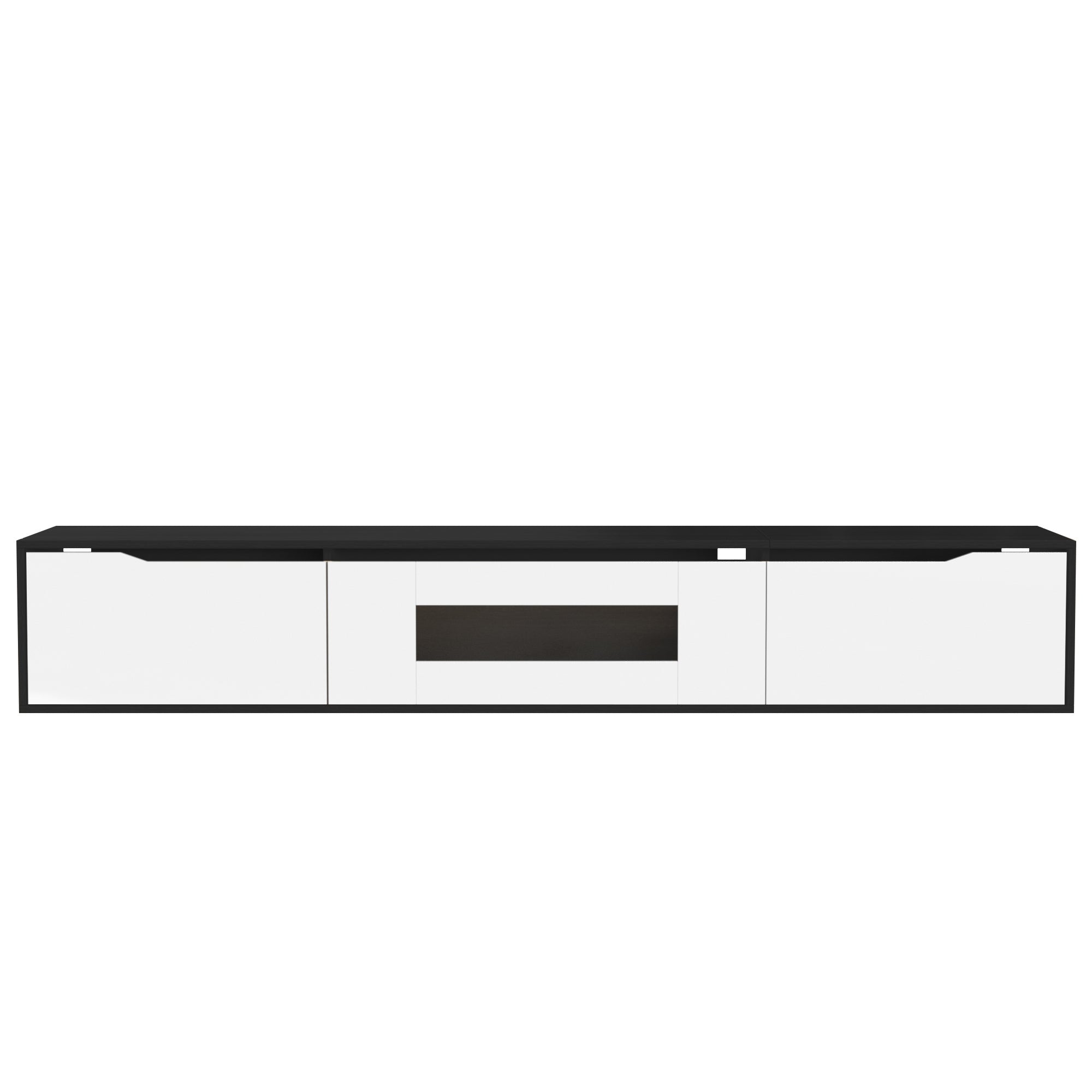 Meuble TV blanc et noir avec LED