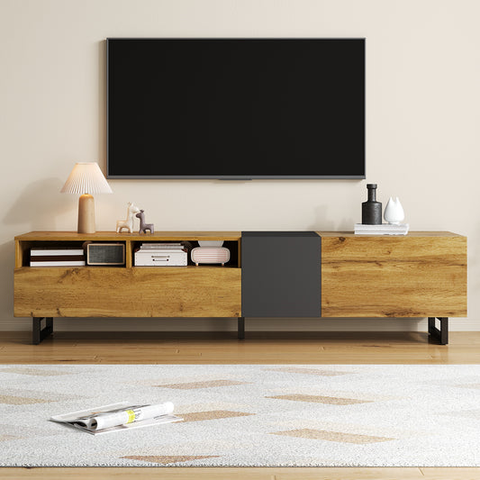 Meuble TV avec trois portes et deux compartiments