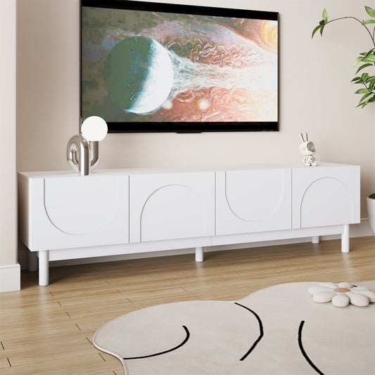 Meuble TV structurées en forme de vague blanc