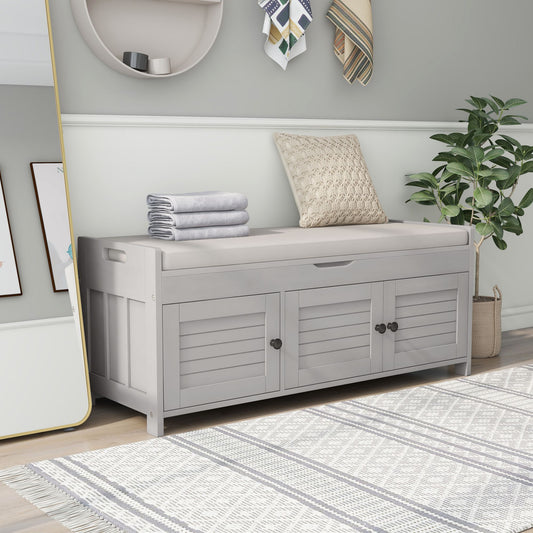 Banc de rangement à chaussures avec coussin amovible