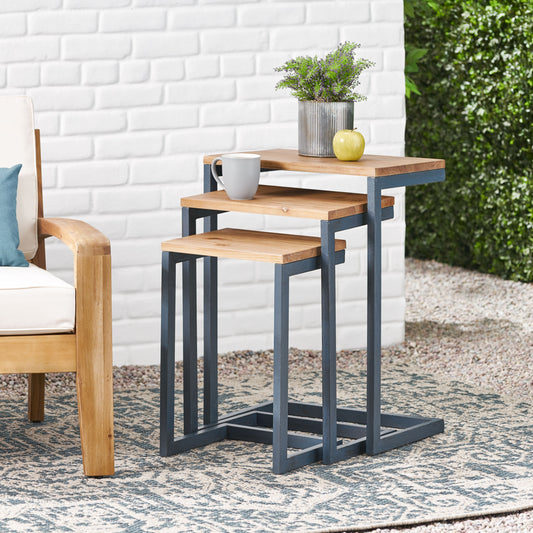 Tables gigognes modernes en bois (lot de 3)