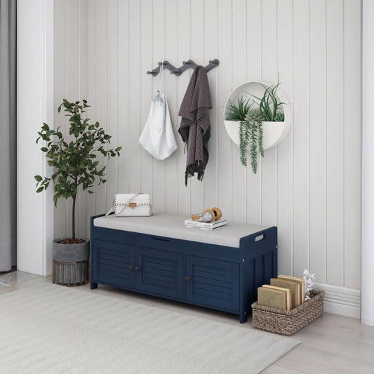Banc de rangement à chaussures avec coussin amovible
