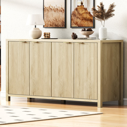 Meuble de rangement 4 portes avec étagères réglables