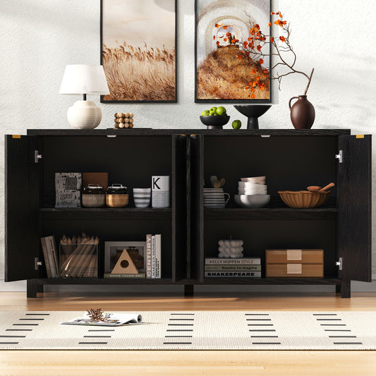 Meuble de rangement 4 portes avec étagères réglables