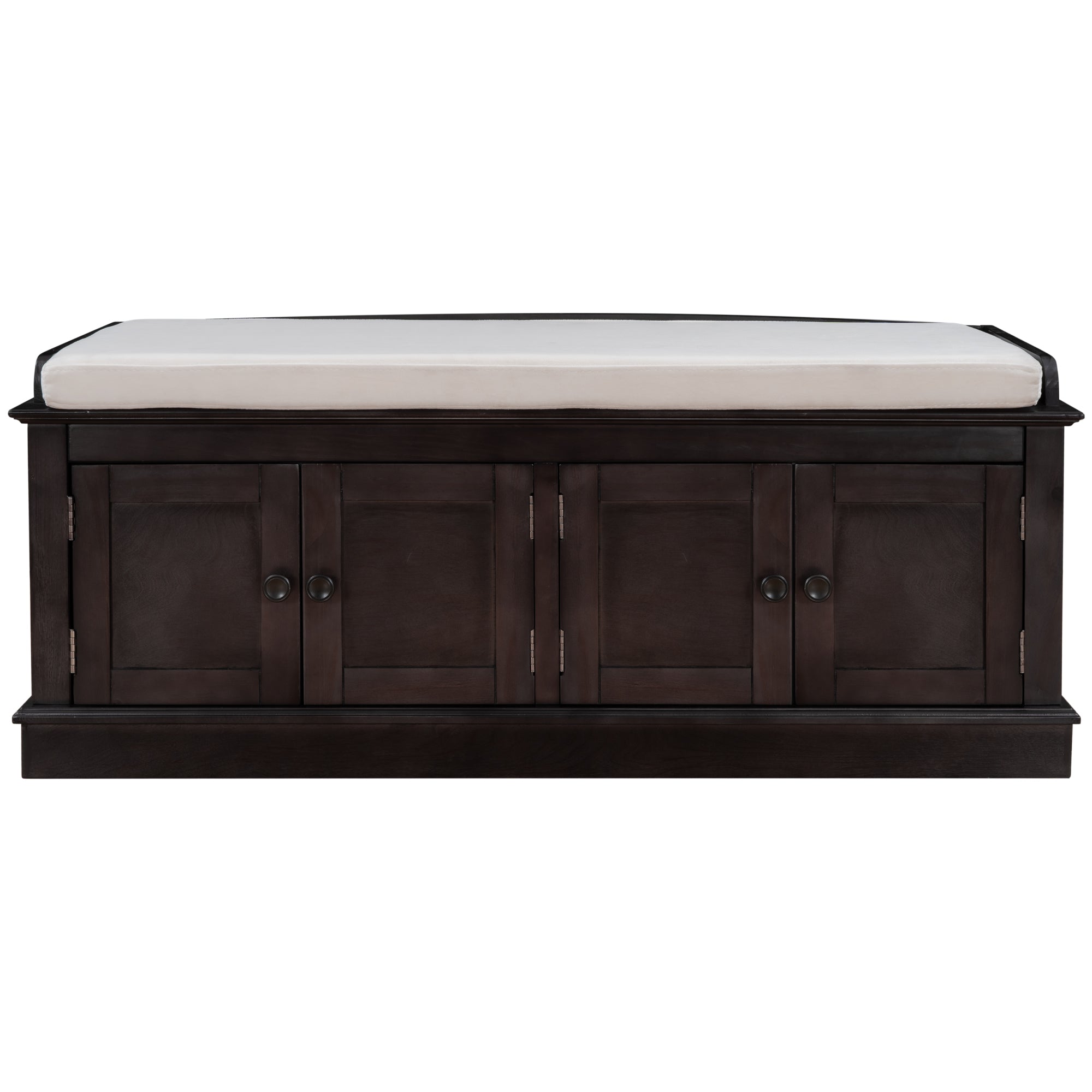 Banc de rangement à chaussure 4 portes avec coussin amovible