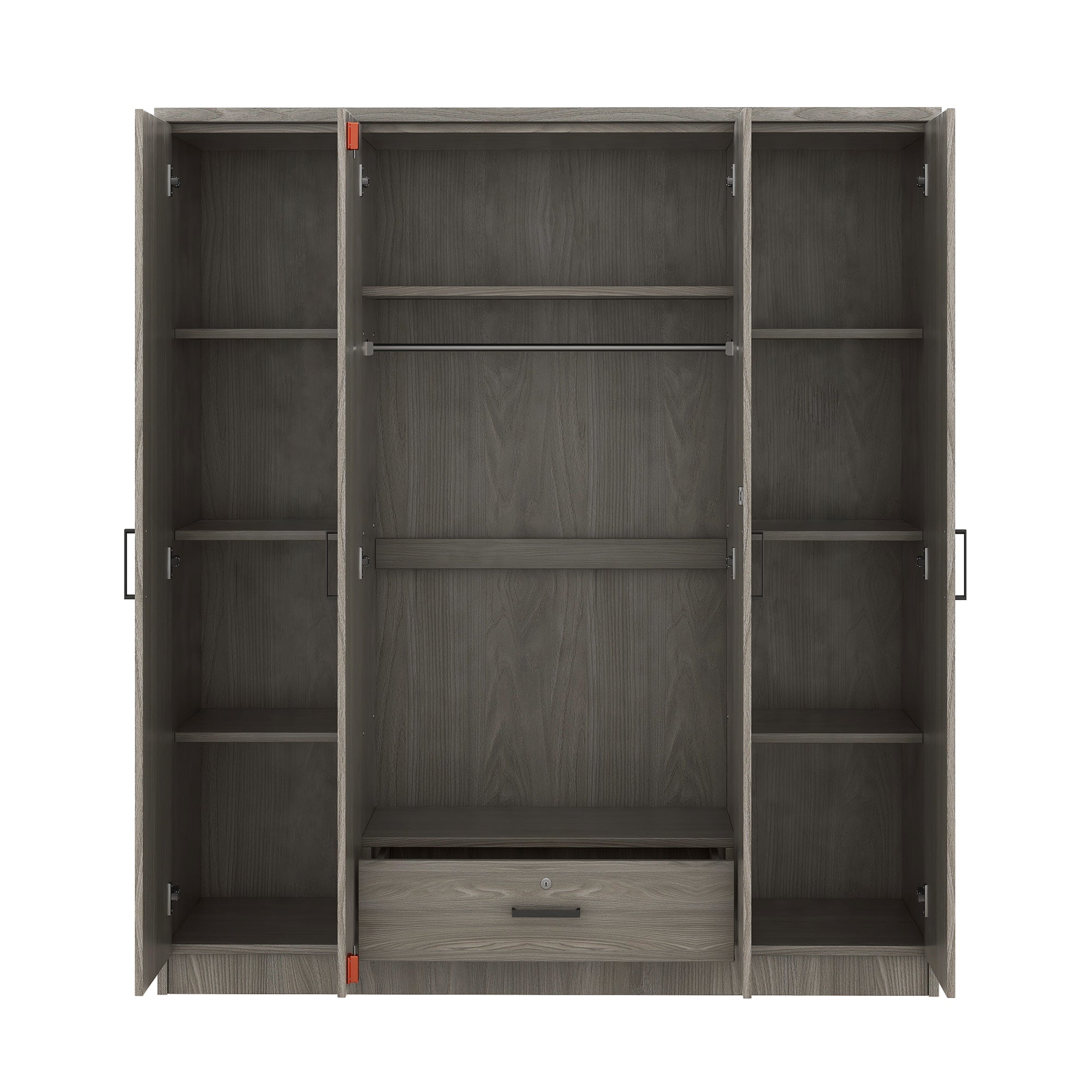 Armoire en bois gris 4 portes avec 1 tiroir