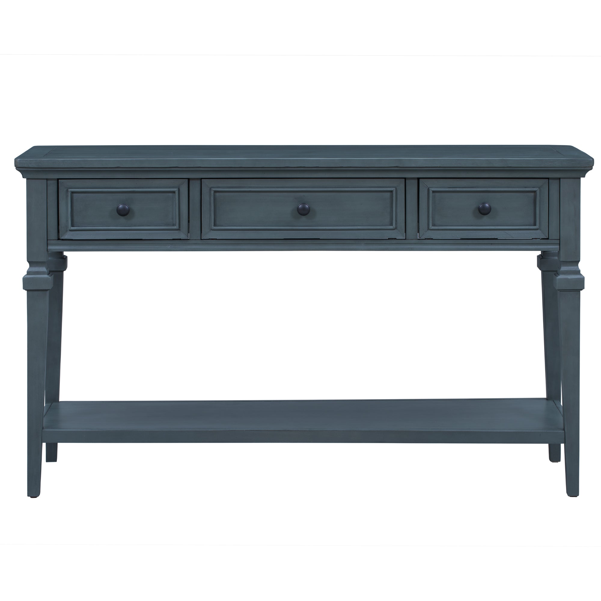 Table console avec trois tiroirs supérieurs et une étagère