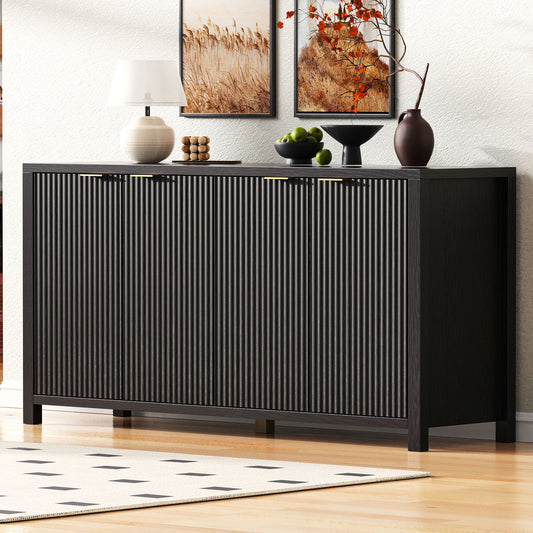 Meuble de rangement 4 portes avec étagères réglables