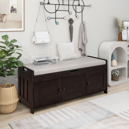 Banc de rangement à chaussures avec coussin amovible
