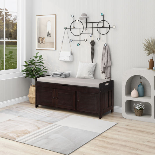 Banc de rangement à chaussures avec coussin amovible