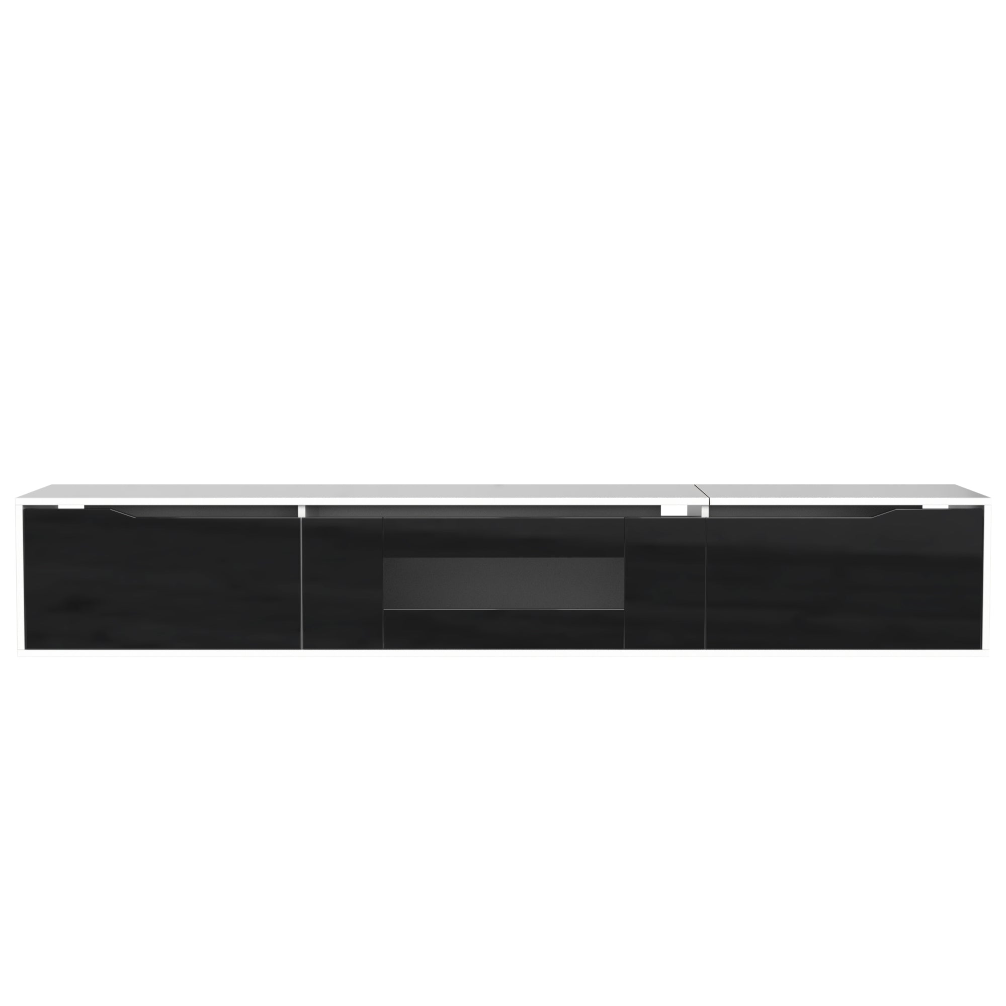 Meuble TV blanc et noir avec LED