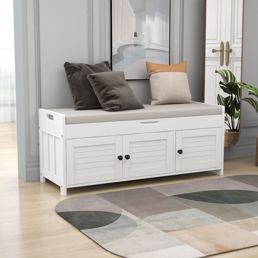 Banc de rangement à chaussures avec coussin amovible