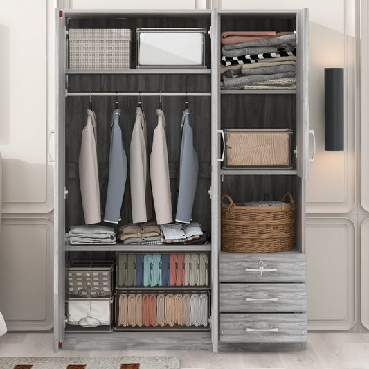 Armoire de rangement en bois à 2 portes pour chambre à coucher