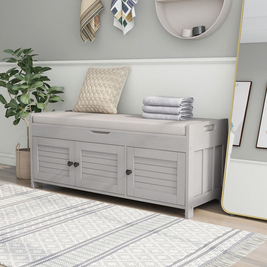 Banc de rangement à chaussures avec coussin amovible