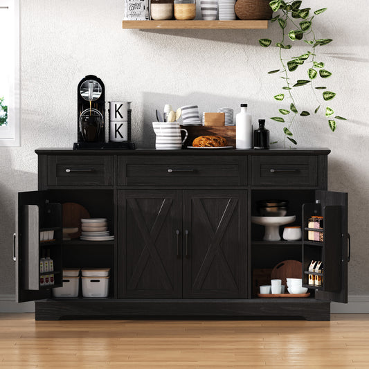 Meuble de rangement avec 4 portes et 3 tiroirs