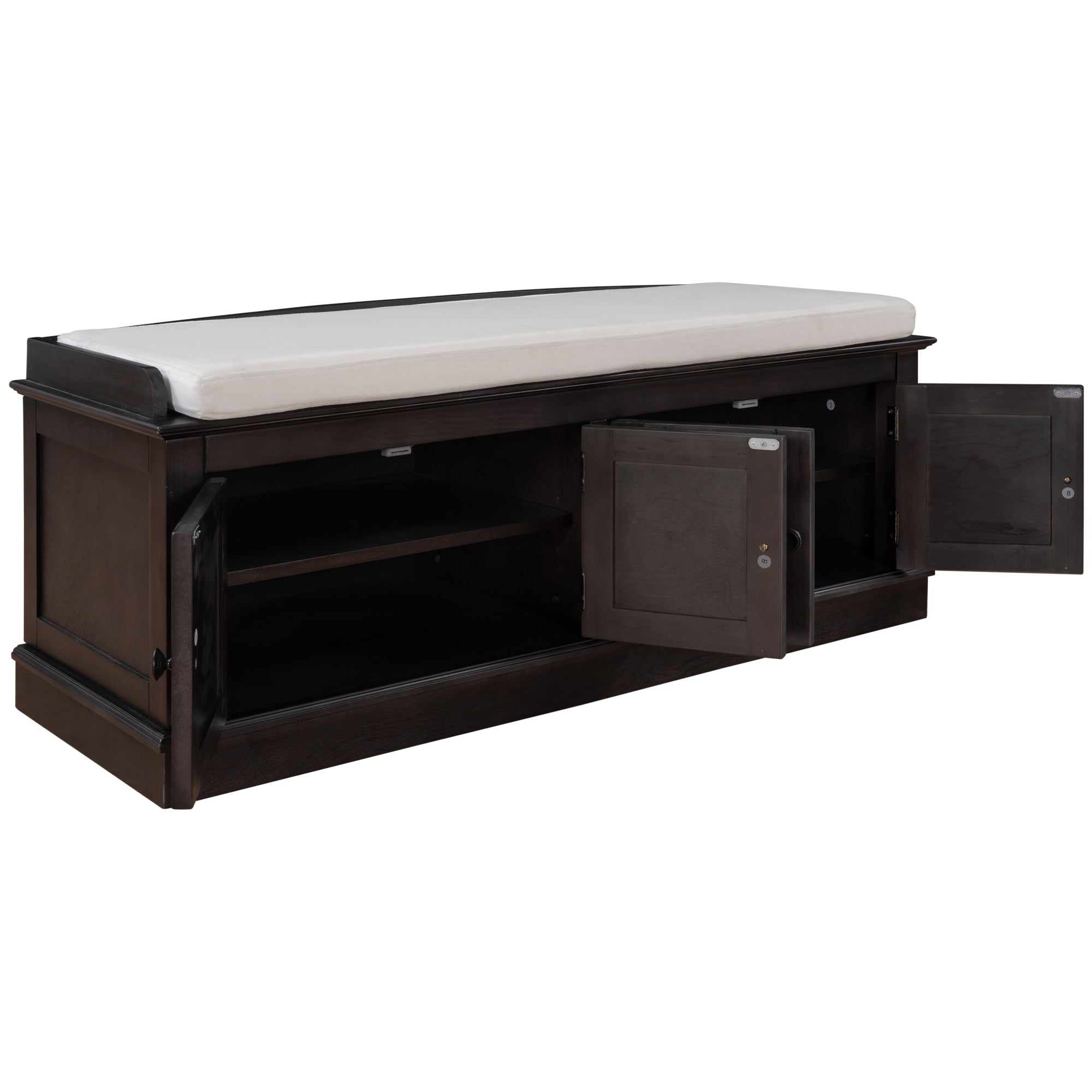 Banc de rangement à chaussure 4 portes avec coussin amovible