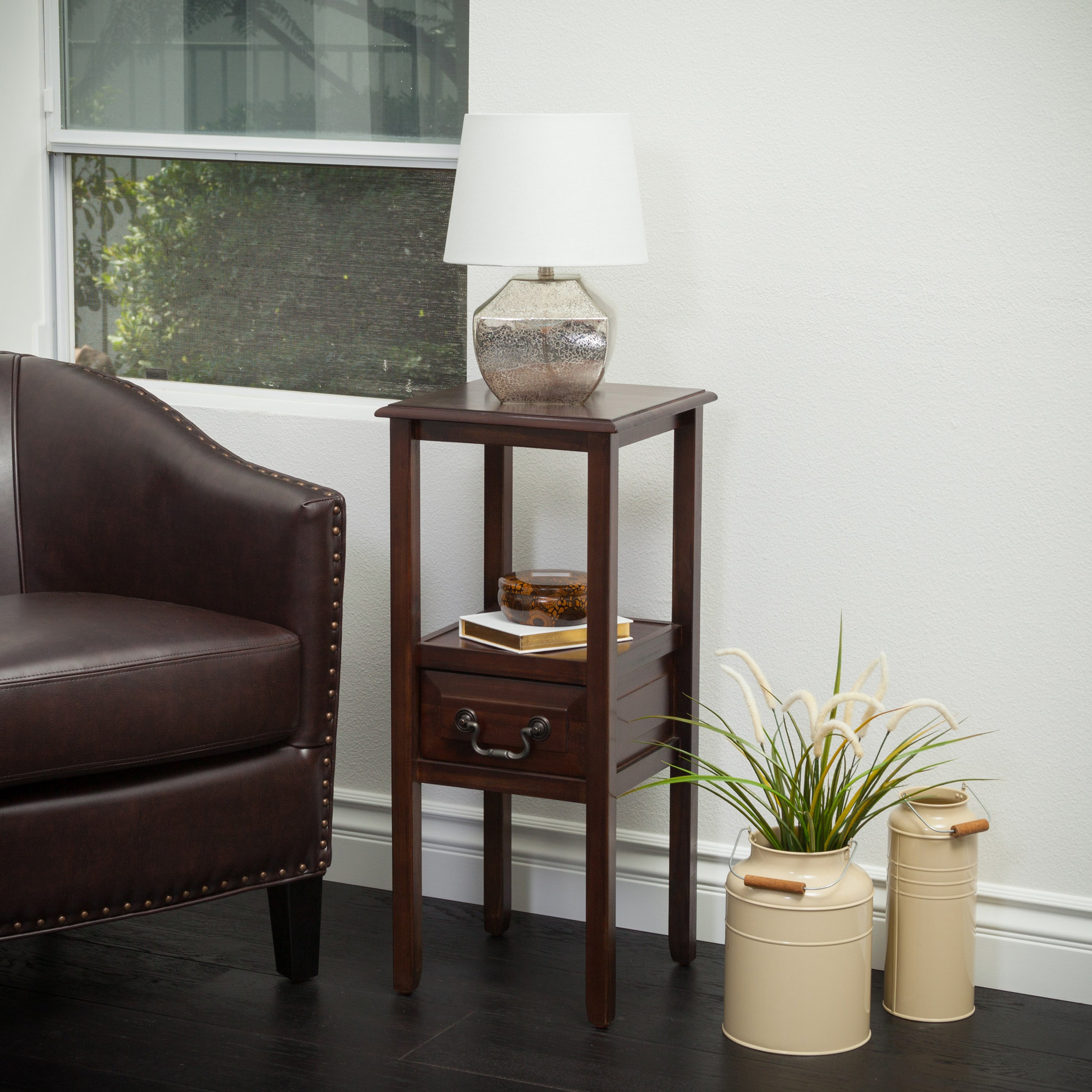 Table de bout en bois d'acacia